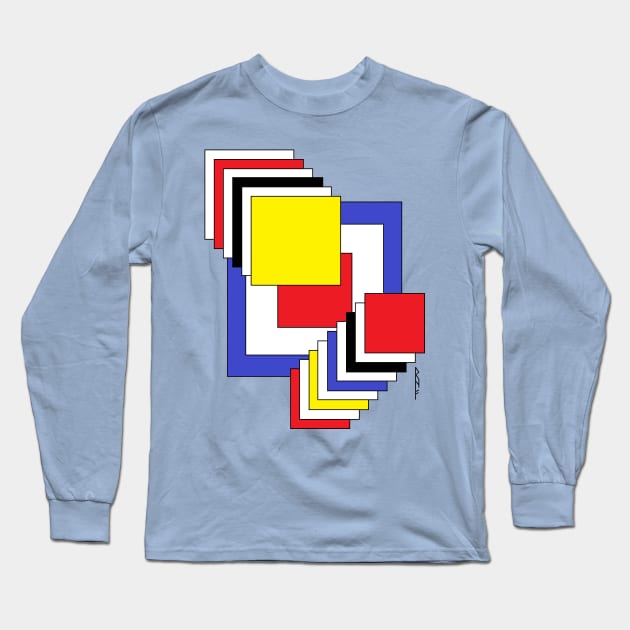 Squares Abstract Long Sleeve T-Shirt by AzureLionProductions